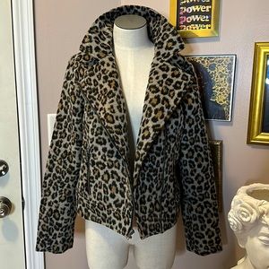Cupcakes & Cashmere Leopard Moto Jacket